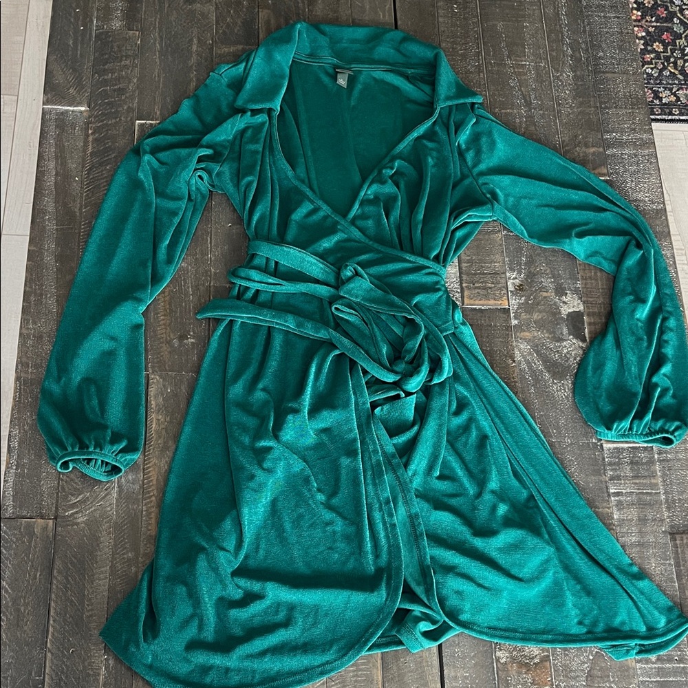 Emerald Green Wrap Dress